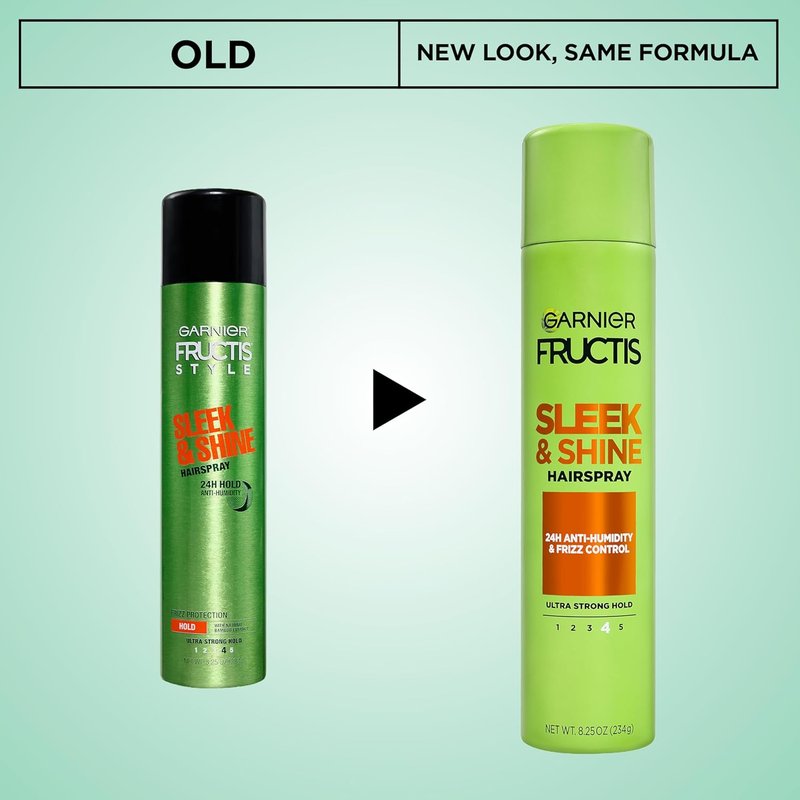 Garnier Fructis Sleek & Shine Anti-Humidity Hairspray - Ultra Strong Hold & Frizz Protection, 8.25 Oz