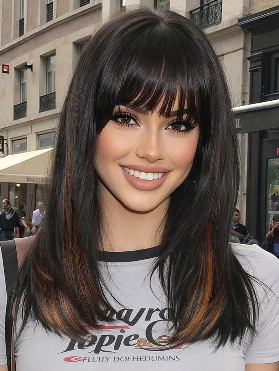 Ash Beige Blonde Wig with Highlights - Beginner Friendly Middle Length Straight Wig for Women | Natural Layered Bangs