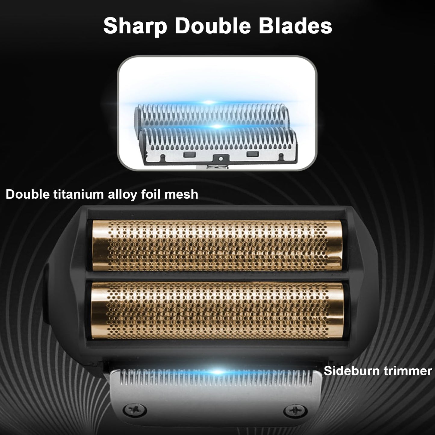 KEMEI Razor Barber for Men,Electric Razor Rechargeable with Beard Trimmer,Cordless Lithium Titanium Razor with Travel Case