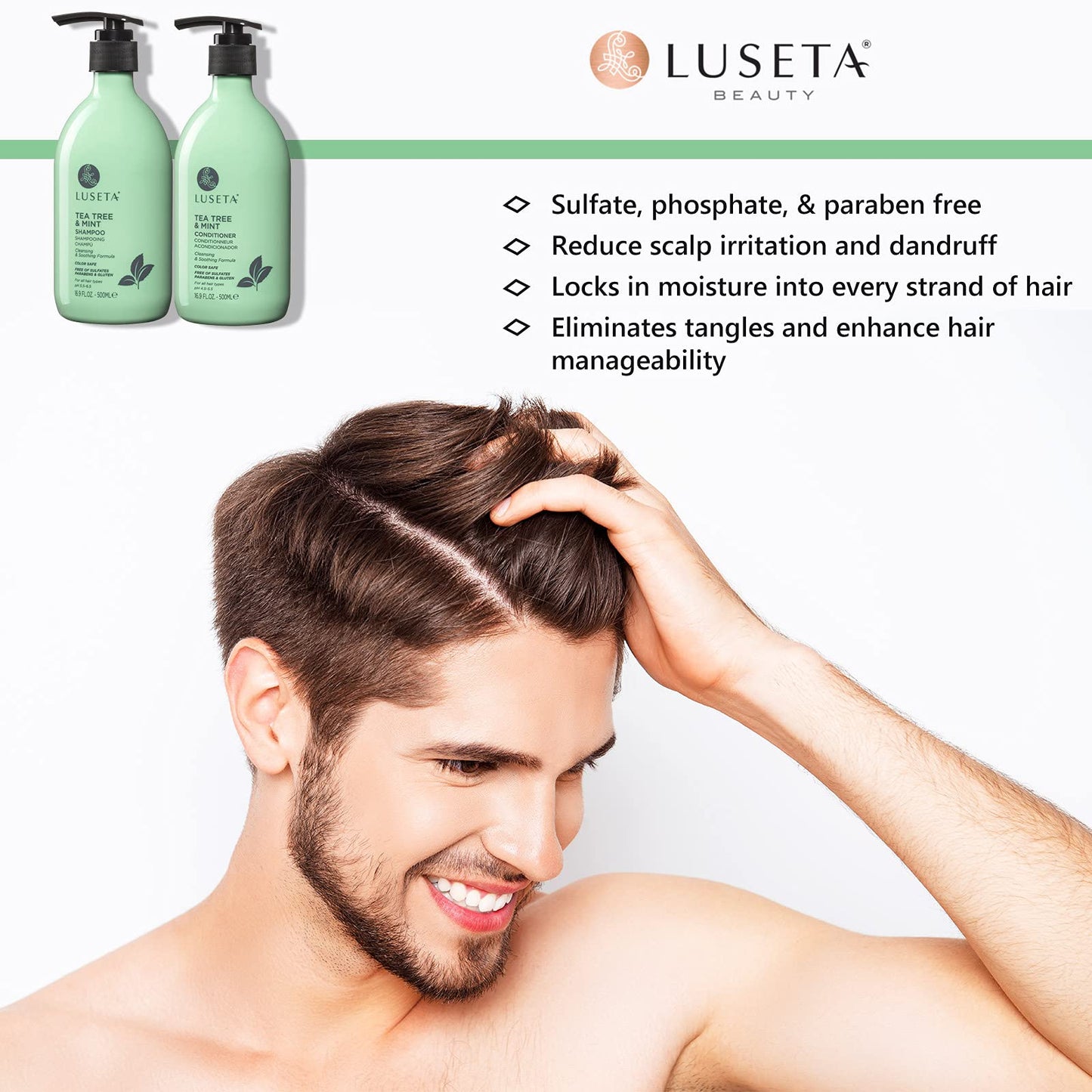 Luseta Tea Tree & Mint Cleansing and Soothing Shampoo 16.9 Oz