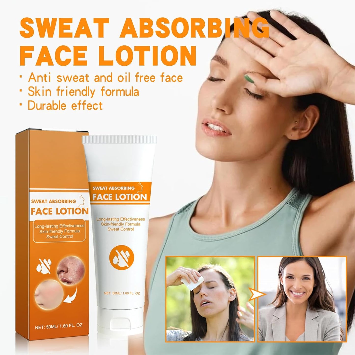 Face Antiperspirant - Sweat Blocker Lotion for Face, Body & Scalp | Control Excessive Sweating (2PCS)