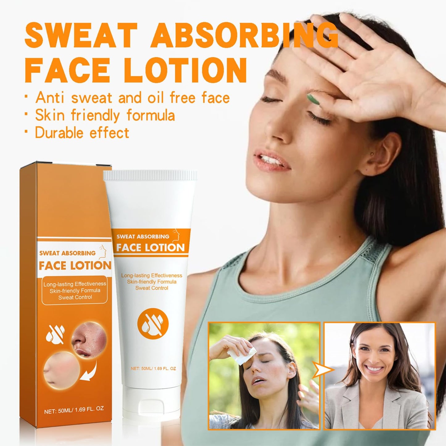 Face Antiperspirant, Face Sweat Blocker, Discourage Sweat, Lotion for Cheek, Body, Forehead, and Scalp Dry, Excessive Hyperhidrosis, Oily Skin Control (1PCS)