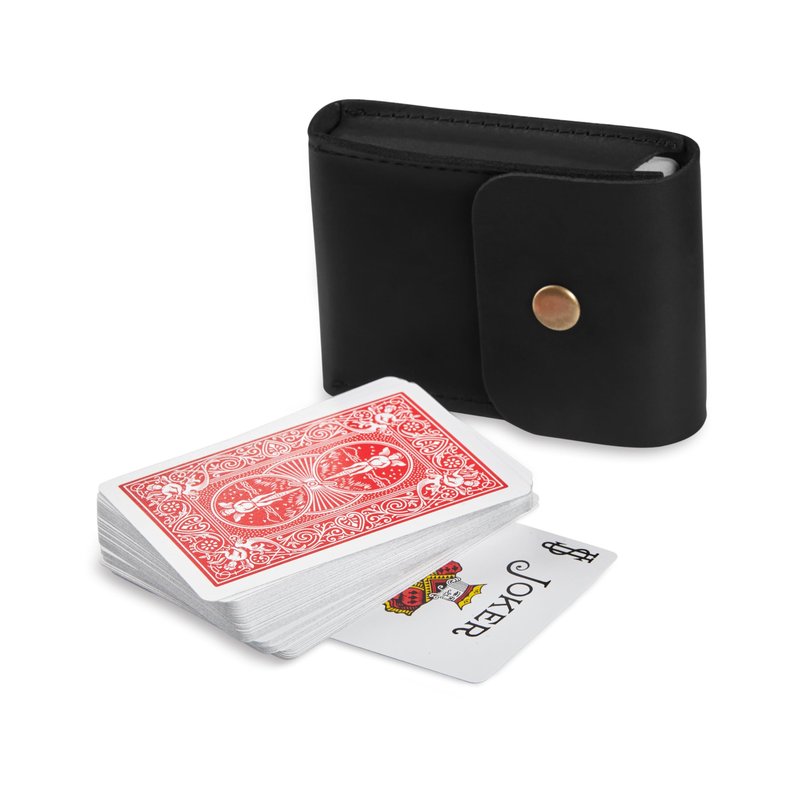 MAKYN Playing Card Case, Leather Case for Board Games, Playing Card Holder, Card Deck Holder (Black)
