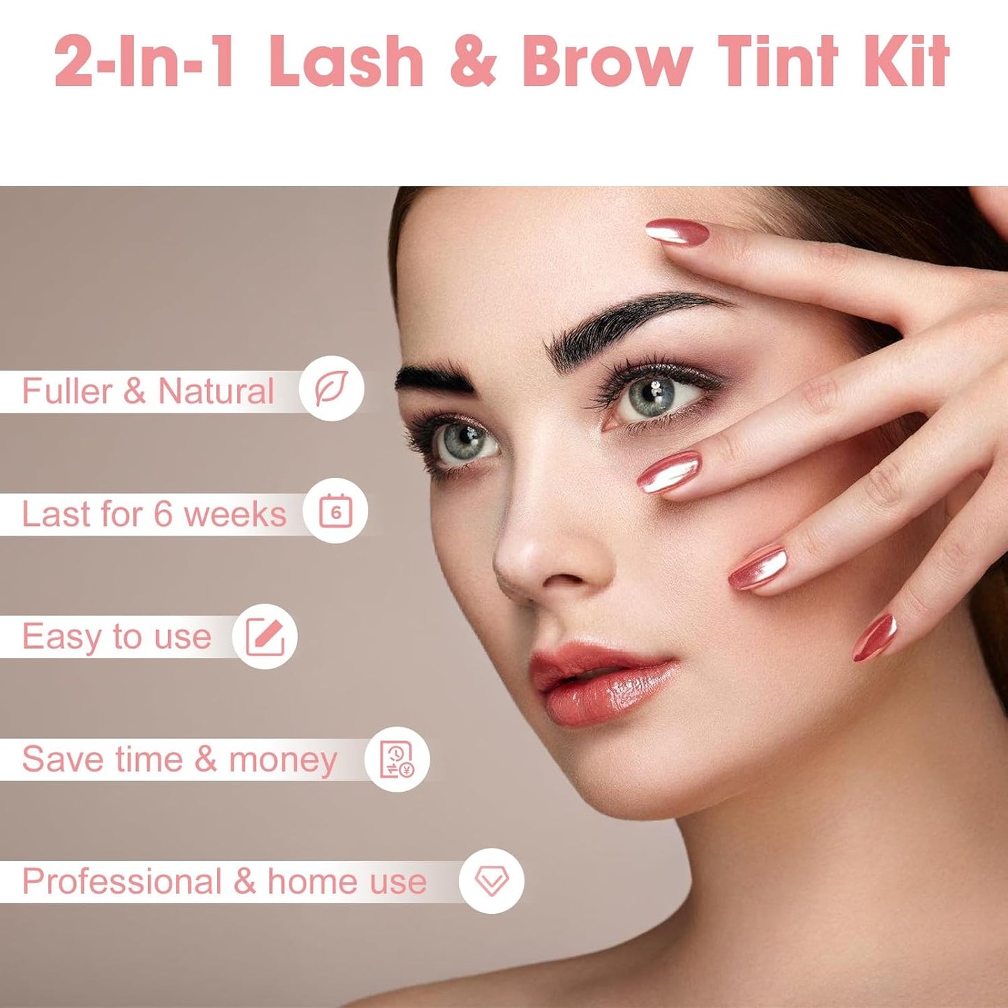 2-In-1 Eyebrow & Eyelash Color Kit - DIY Tinting for Salon Quality Results | Natural Black, 7ml