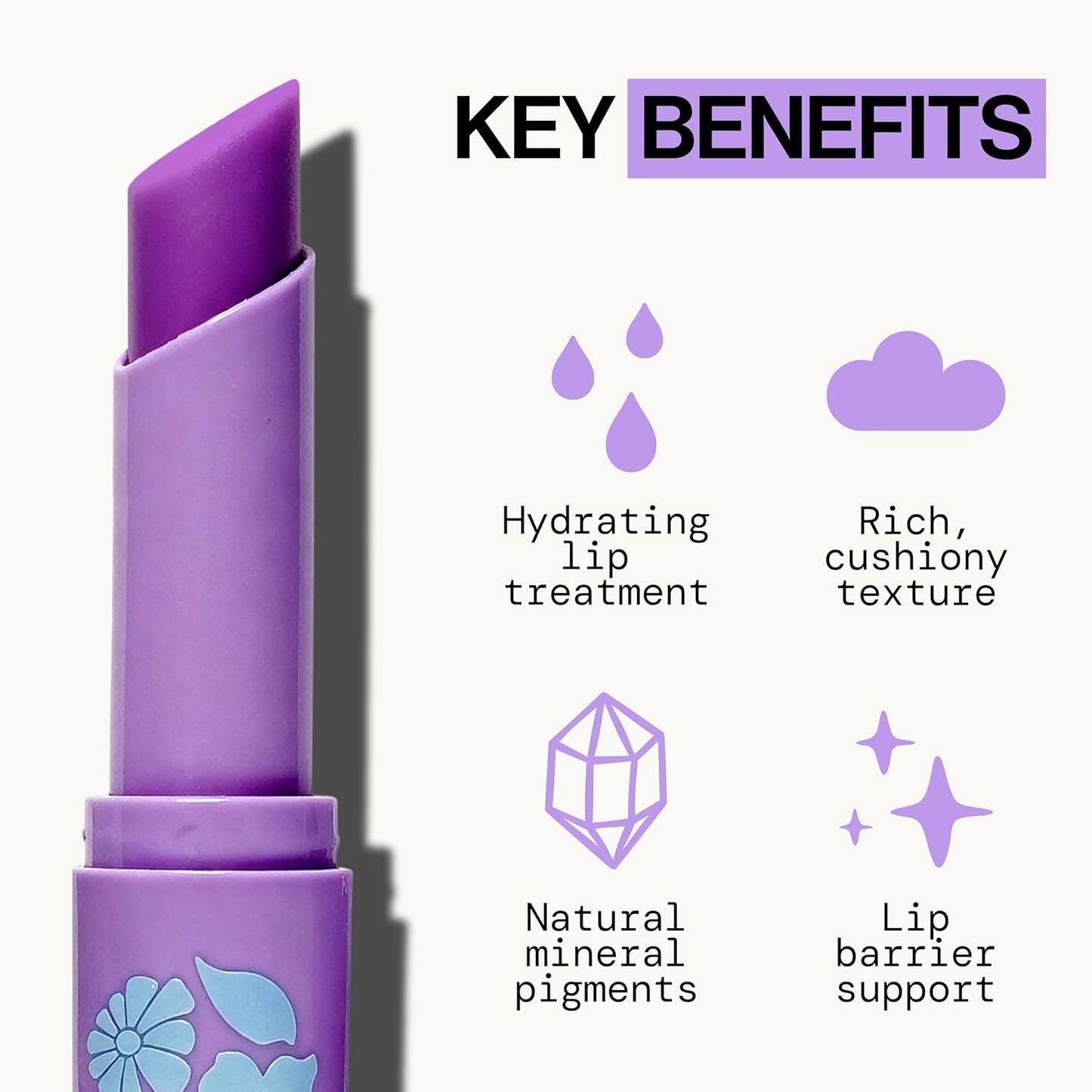 Blueberry Crush Lip Buttercream - Tinted Vegan Lip Balm for Hydration & Shine | Buildable Mineral Tint
