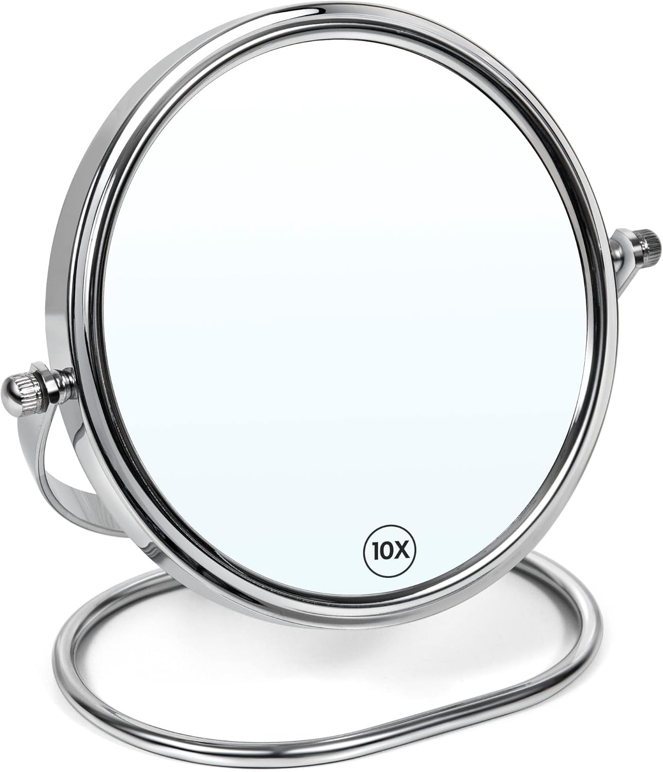 Portable Folding Travel Makeup Mirror - 1X/10X Magnifying Double-Sided 360° Swivel | Handheld & Wall Hanging Design, Includes Travel Storage Bag
