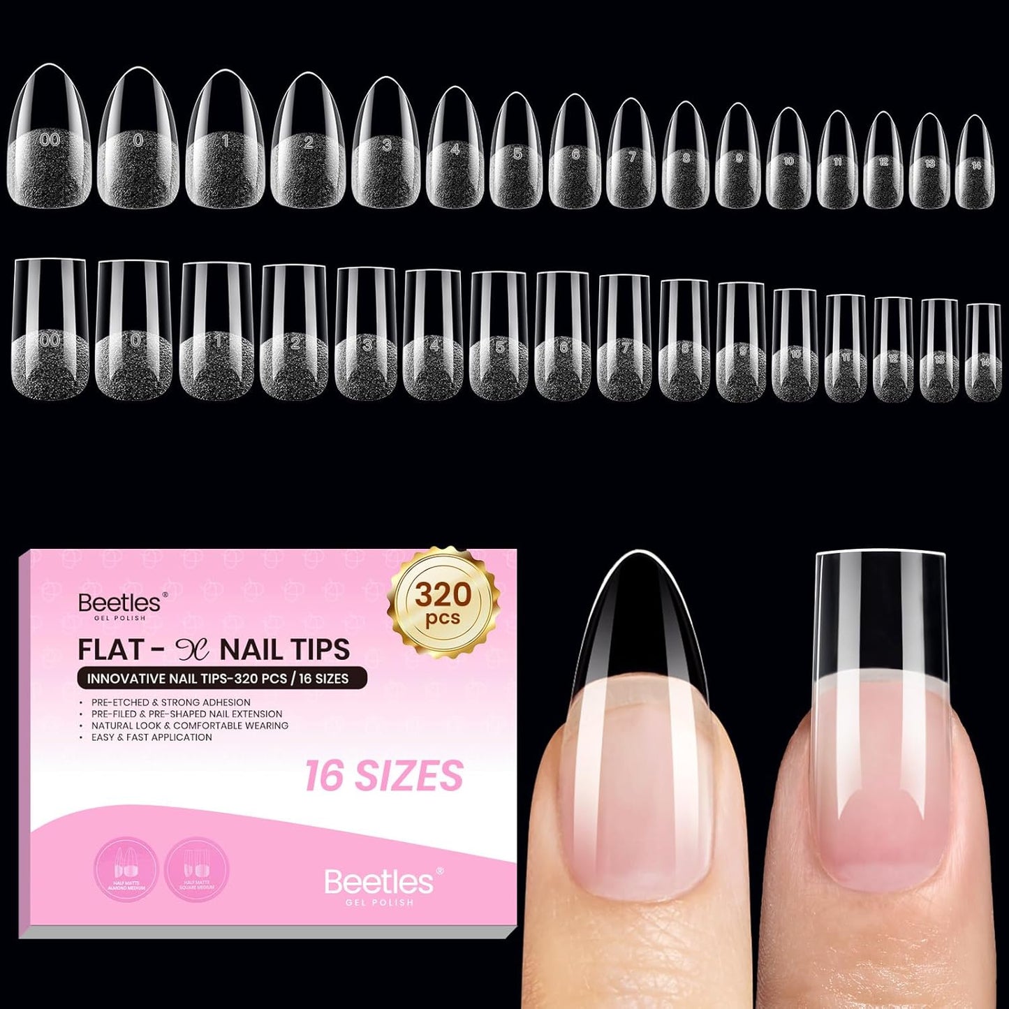 Beetles Nail Glue Gel - Super Strong 2Pcs 20g for Acrylic & Press-On Nails | Clear Summer Nail Art