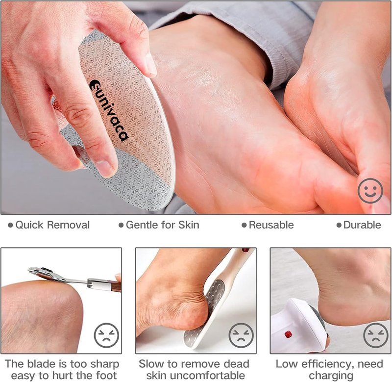 Glass Foot File - Callus Remover & Heel Scraper for Smooth Feet | Professional Pedicure Tool for Diabetic Care