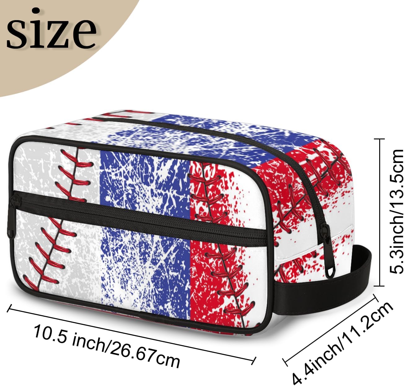 Boys Toiletry Bag - Vintage Baseball Waterproof Dopp Kit | Travel & Sports Essentials