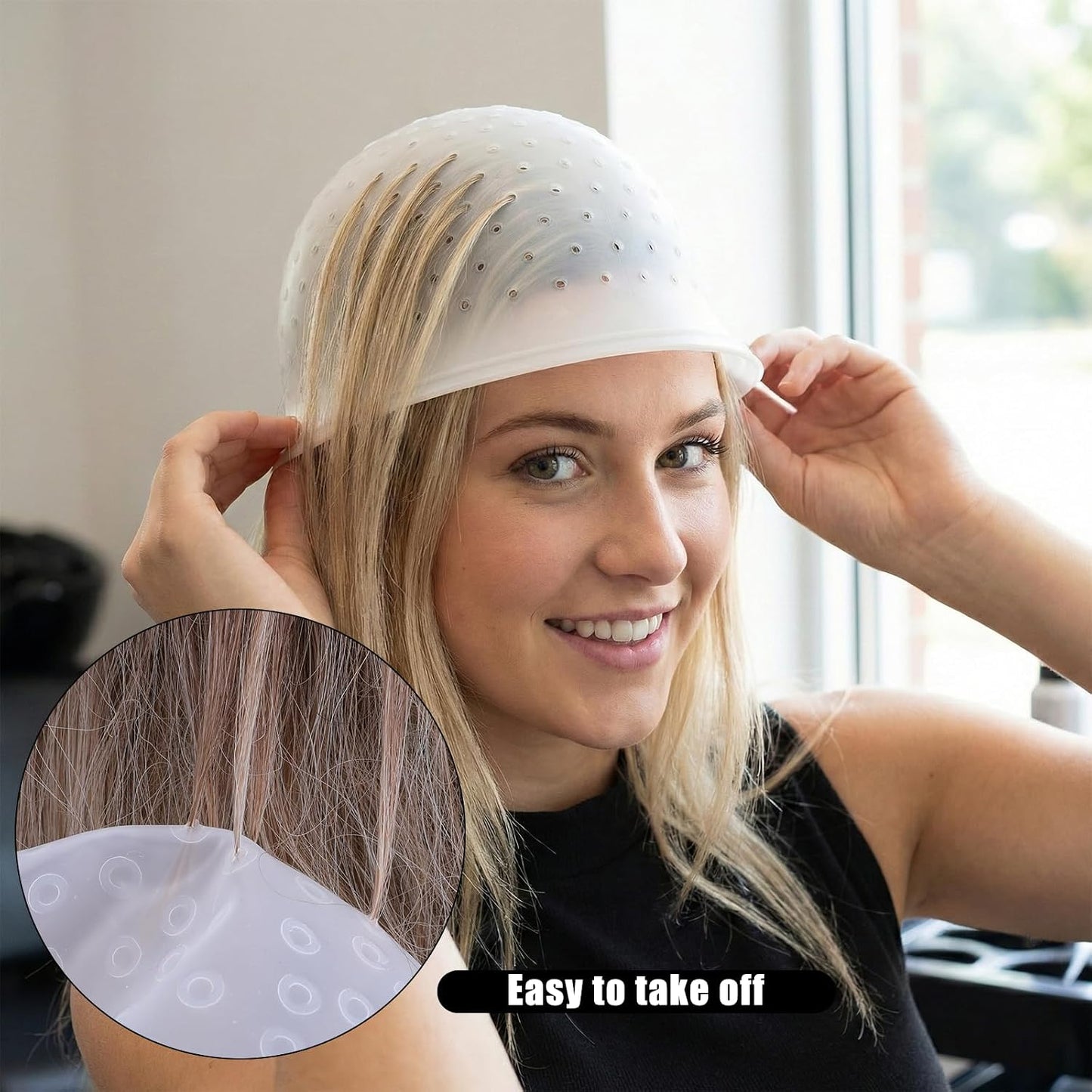 Highlighting Cap Set - Professional Silicone Hair Coloring Tools | 5 Reusable Caps for Home Salon Use