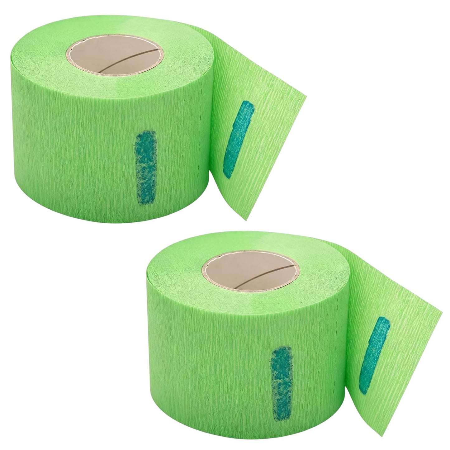 2 Rolls Barber Neck Strips Disposable Flexible Strentchy Paper Neck Bands Hairdressing Wrap Paper Tape Barber Supplies Accessories for Salon Coloring Haircutting Styling (Green)