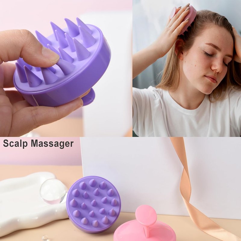 Hair Brush Set - 12 Pcs Detangling Brushes & Spray Bottle for Toddlers, Women | Curly Hair Care (Pink)