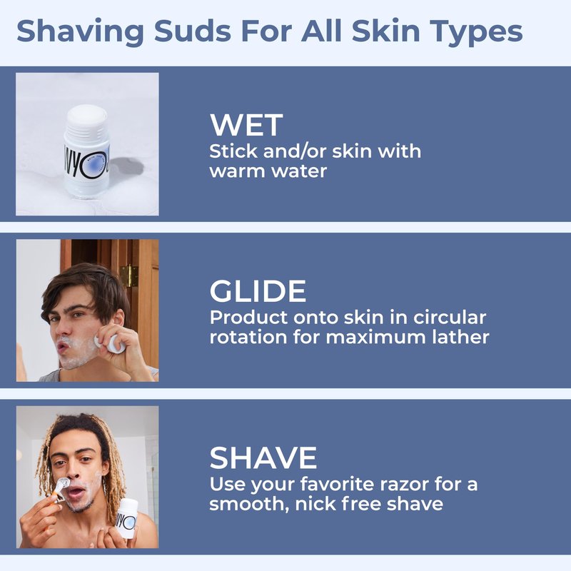WYOS Shave Stick for Men – Hydrating Glycerin Formula for Sensitive Skin, Smooth Glide for a Close Shave, Solid Shaving Cream Stick, Hands-Free, No Mess, Leak-Proof & TSA-Friendly