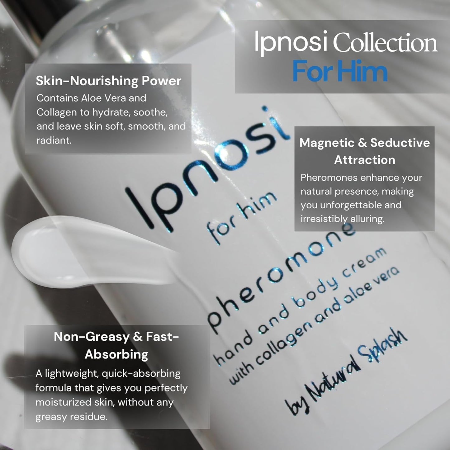 Ipnosi Pheromone Body Cream for Men - Hydrating Lotion with Aloe & Collagen | 8.45 Fl Oz