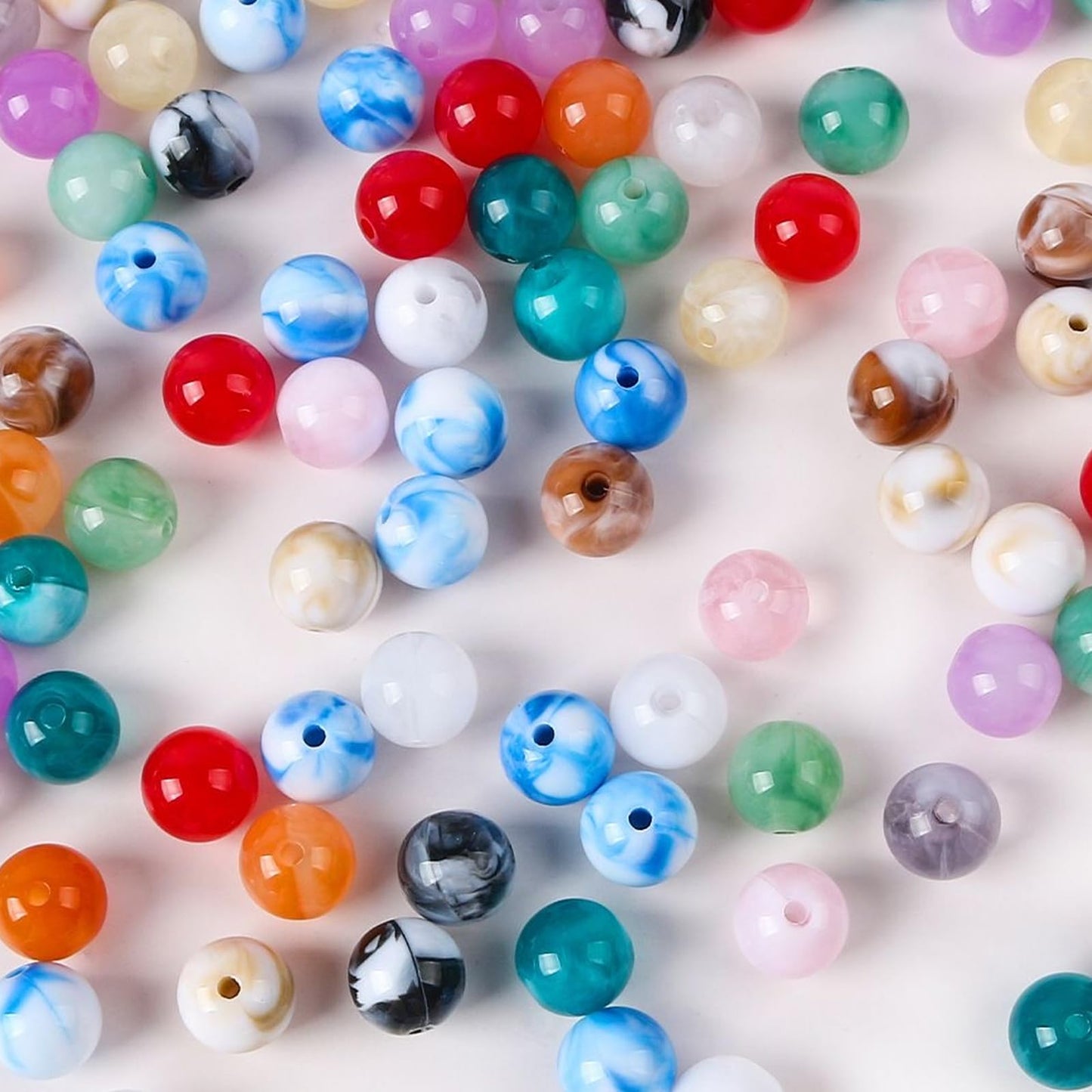 100-Piece 8mm Retro Synthetic Agate Set - Bulk DIY Supplies for Jewelry Crafting