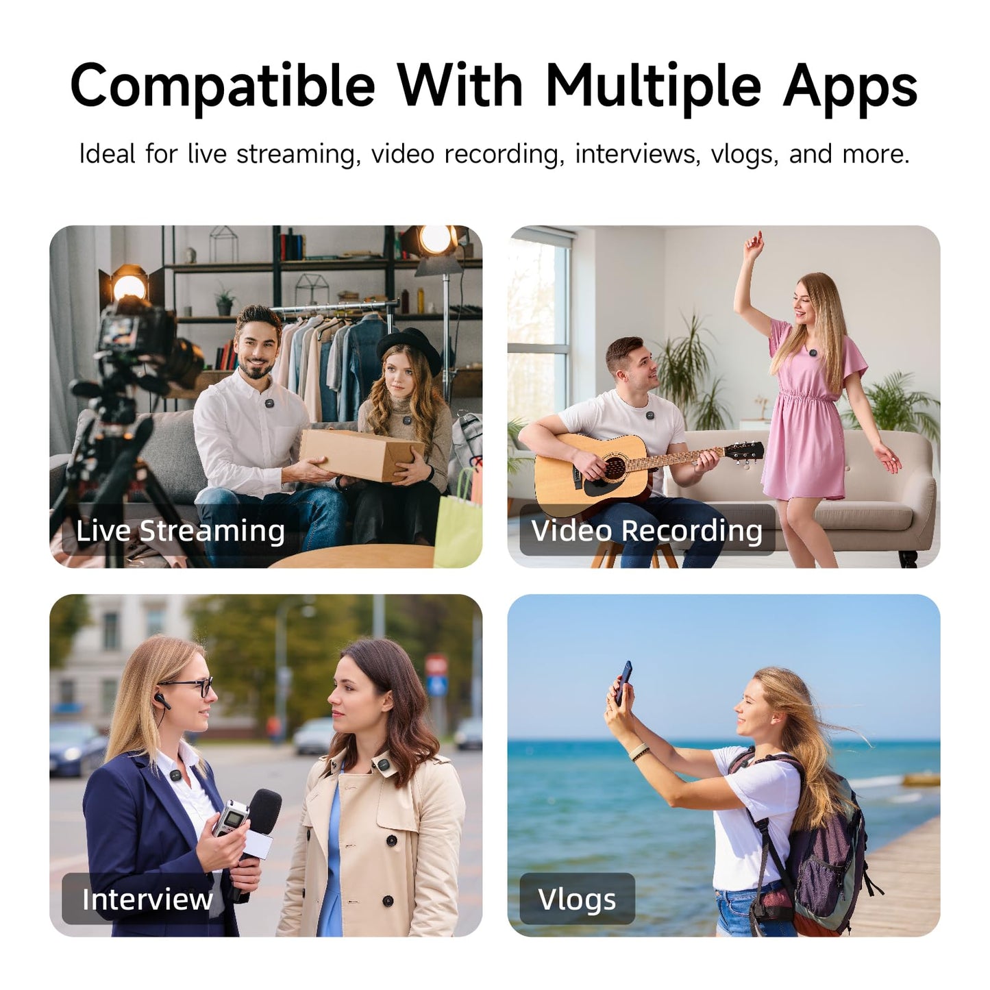 LavChic Mini Lavalier Microphone for iPhone Android Computer with Charging Case USB C Phone Mic for Vlogging Video Audio Recording Wireless Microphone AI Noise Reduction (Mini)