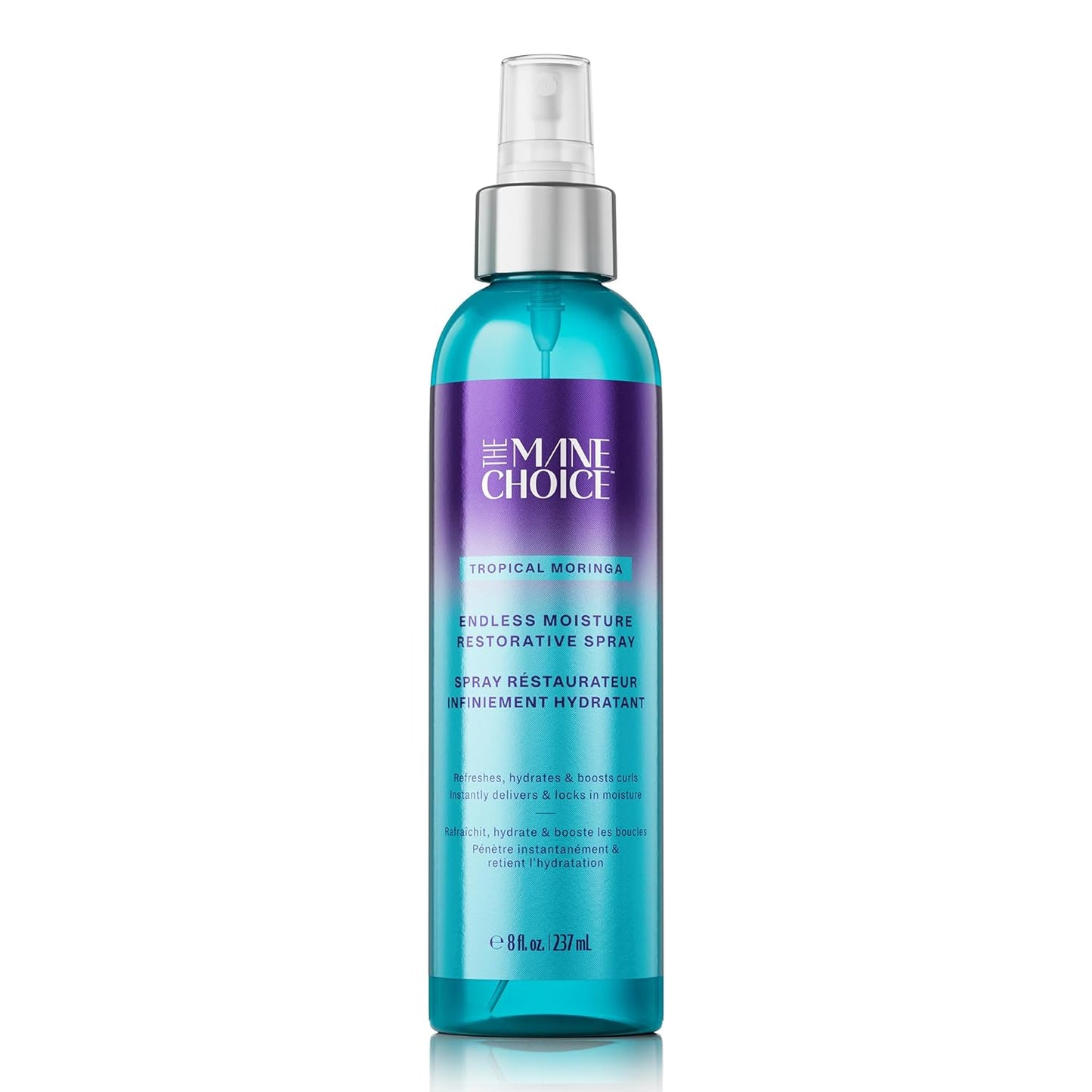 Tropical Moringa Hair Spray - Hydrating Curl Refresher & Shine | 8 Fl Oz, Supports Natural Hair Growth