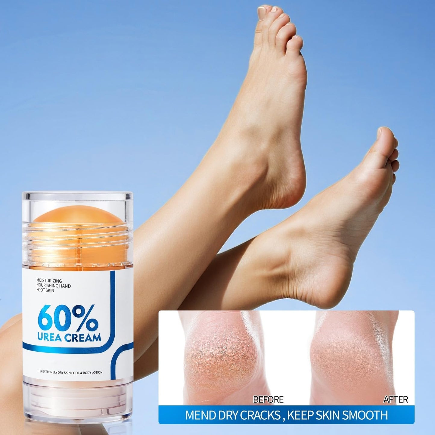 NIZENTA Foot Care Urea Cream Stick 60% Urea Deeply Moisturising with Rapid Absorption Nourishes Dry Skin Removes Dead Skin Suitable for Feet, Knees and Elbows 40g