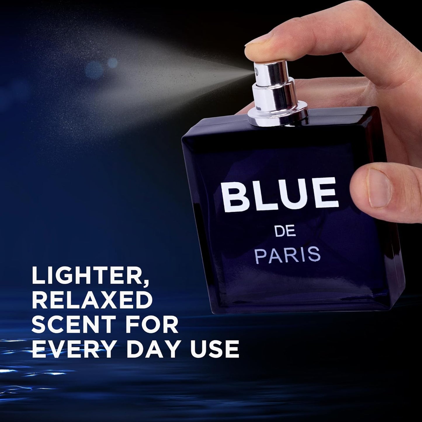 NovoGlow Blue De Paris Men's Perfume - Refreshing Woody Floral Fruity Scent | 3.4 Fl. Oz. (100ml)