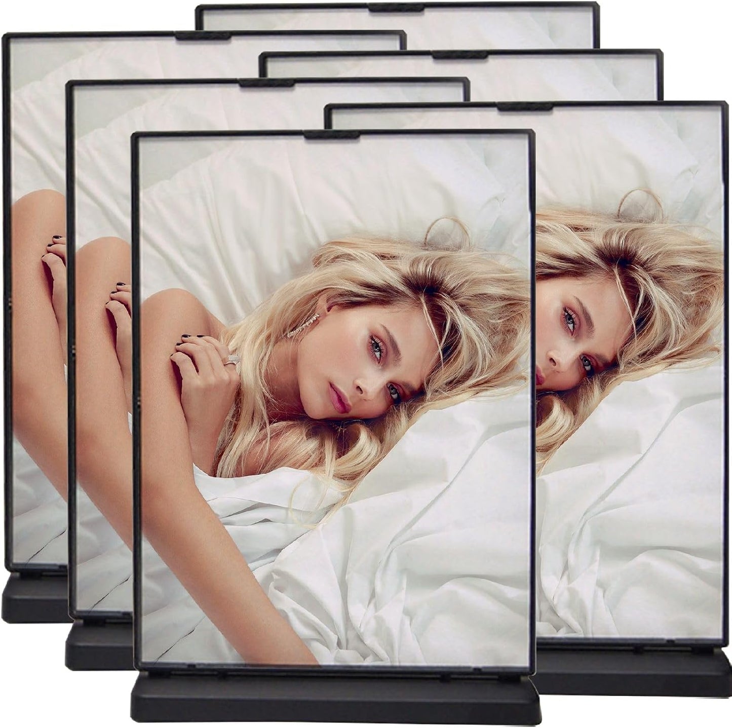 Acrylic Sign Holder - 12x8 Two-Sided Display Stand | 4 Pack for Cafes, Shops, Events