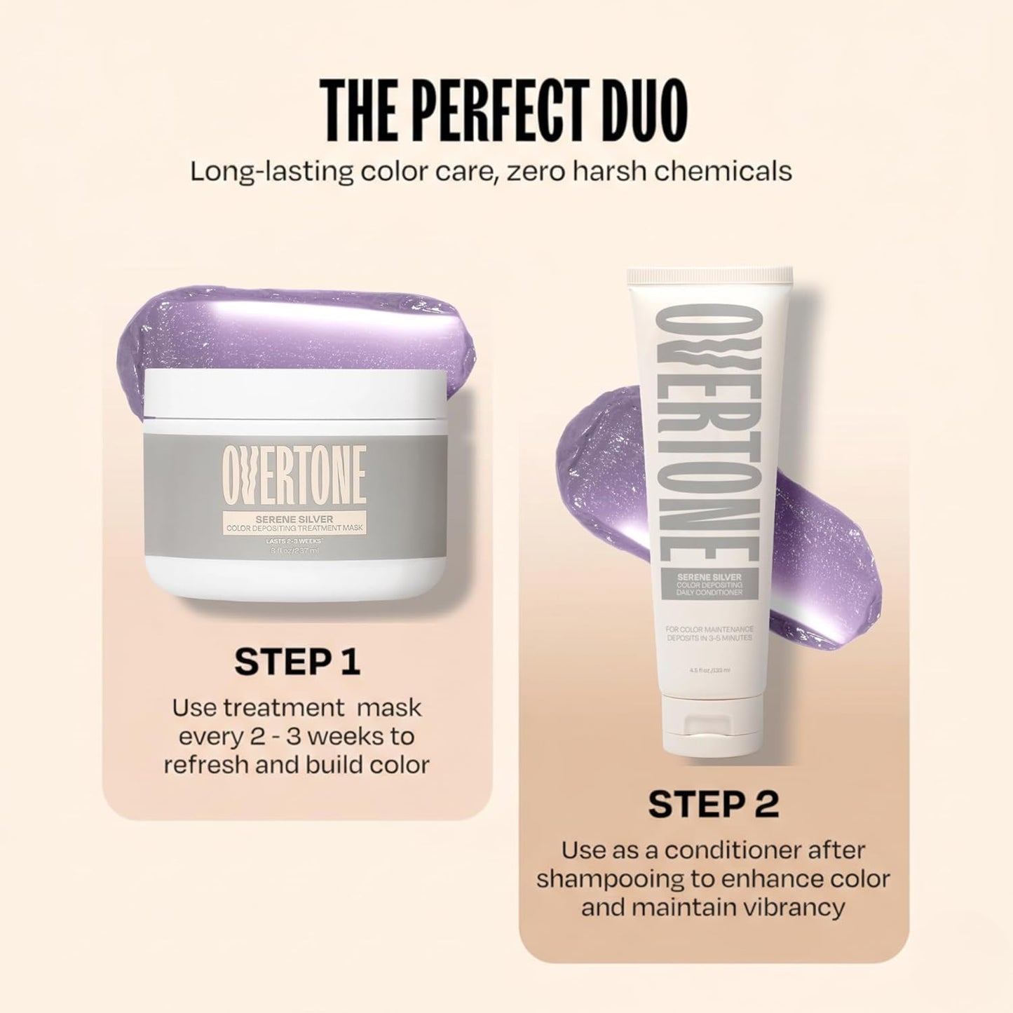 Overtone Daily Color Depositing Conditioner - Pastel Silver | 4.5oz Vegan Formula with Shea Butter & Coconut Oil for Color Refreshment