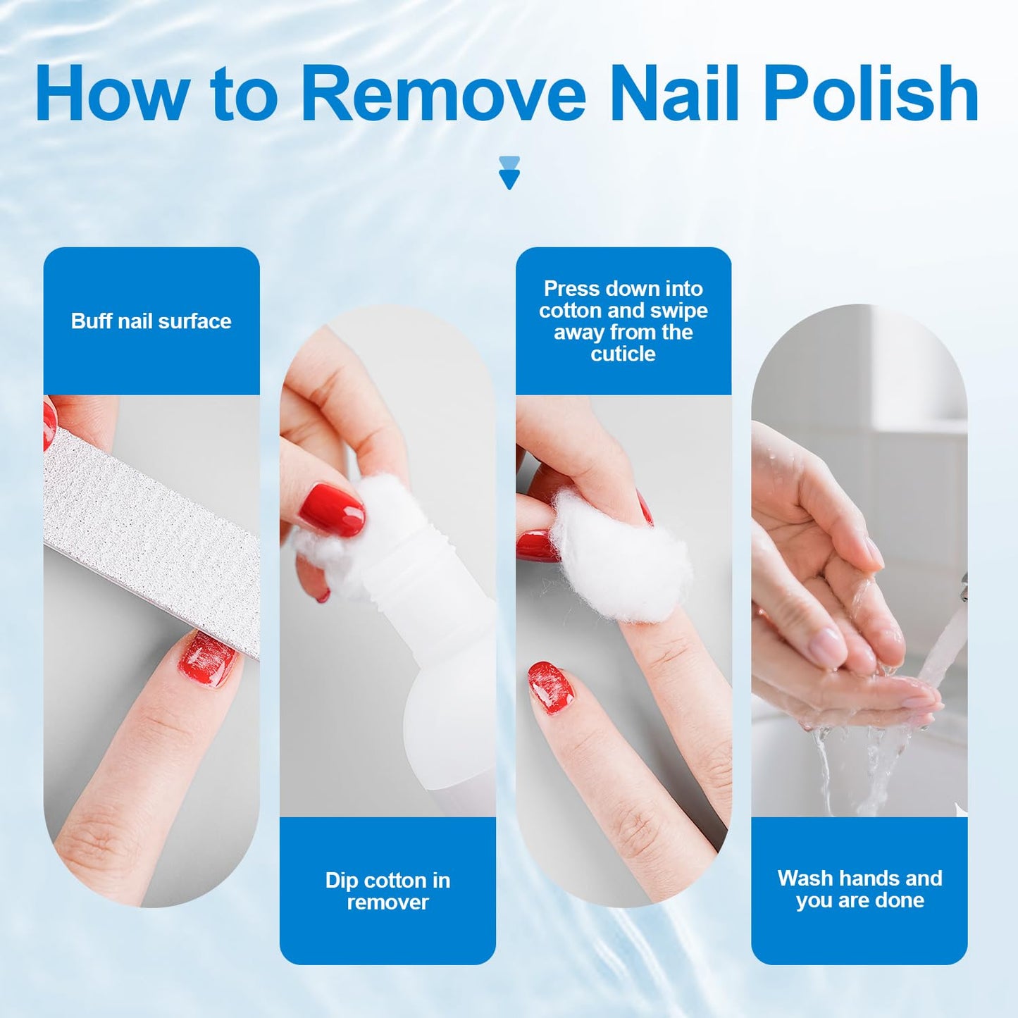 JODSONE Acetone-Free Nail Polish Remover 8.45 Fl Oz Gel Nail Polish Remover Professional Soak off for Acrylic Nail Remover and Removal Gel Nail Polish for Home Salon