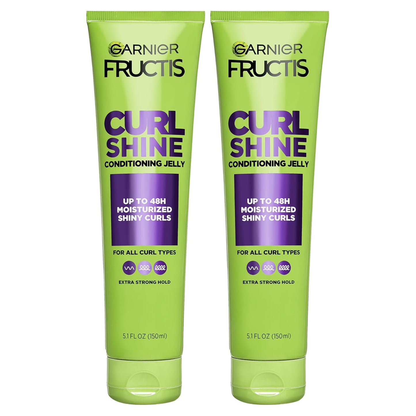 Garnier Fructis Curl Shine Conditioning Hair Gel - Extra Strong Hold for Curly & Wavy Hair | 5.1 Fl Oz