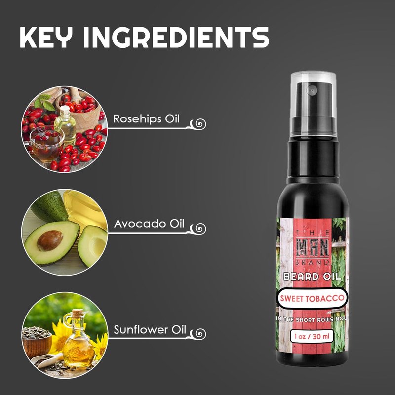 Sweet Tobacco Beard Oil Tobacco Scented Beard Oil for Moisturizing and Softening, Daily Care (1 Ounce)