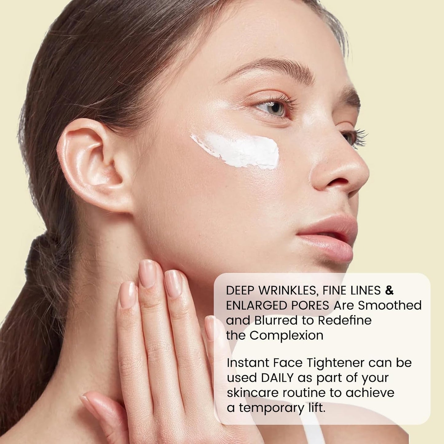 Instant Face Tightener Cream - Firming & Wrinkle Smoothing | Reduces Fine Lines & Pores, 3.53 oz