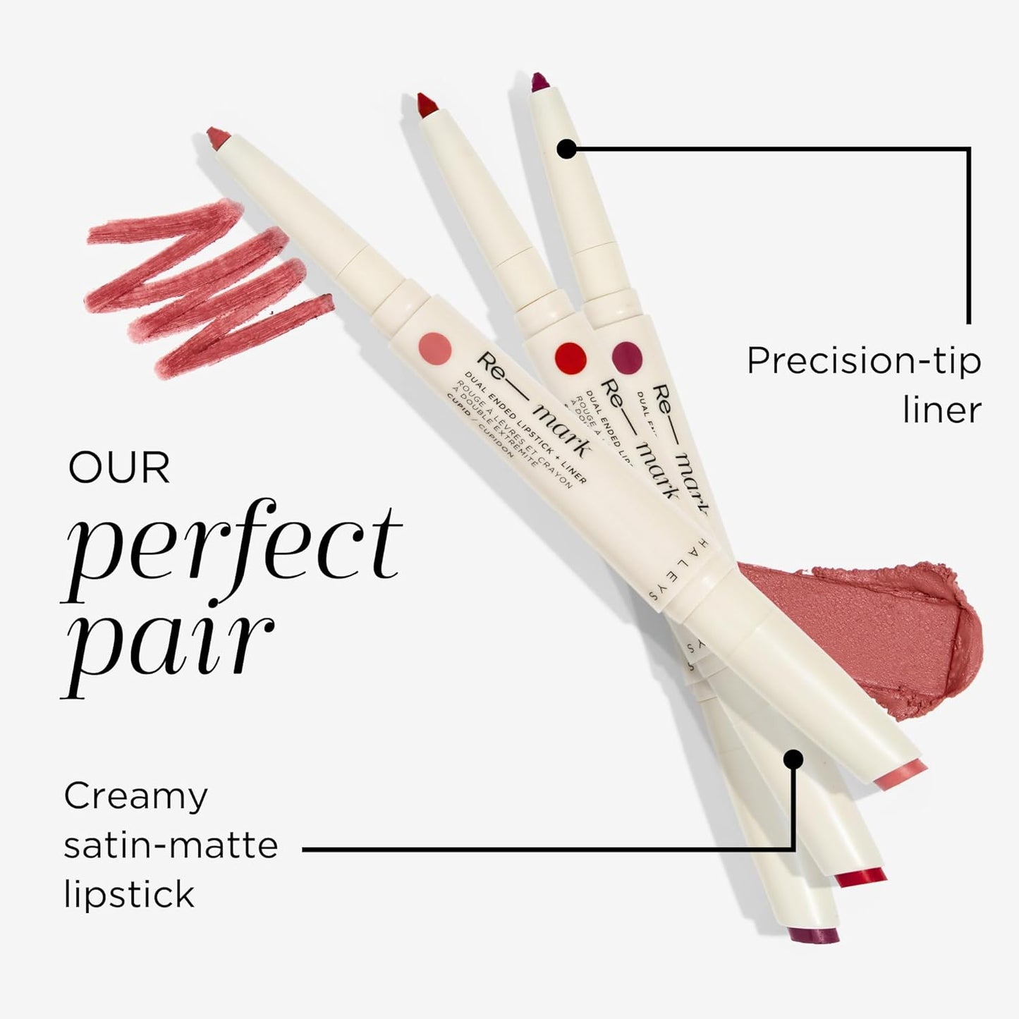 HALEYS Dual Ended 2-in-1 Lipstick & Liner - Creamy Matte Merlot Lip Combo for Women | Precision Lip Liner & Moisturizing Lipstick