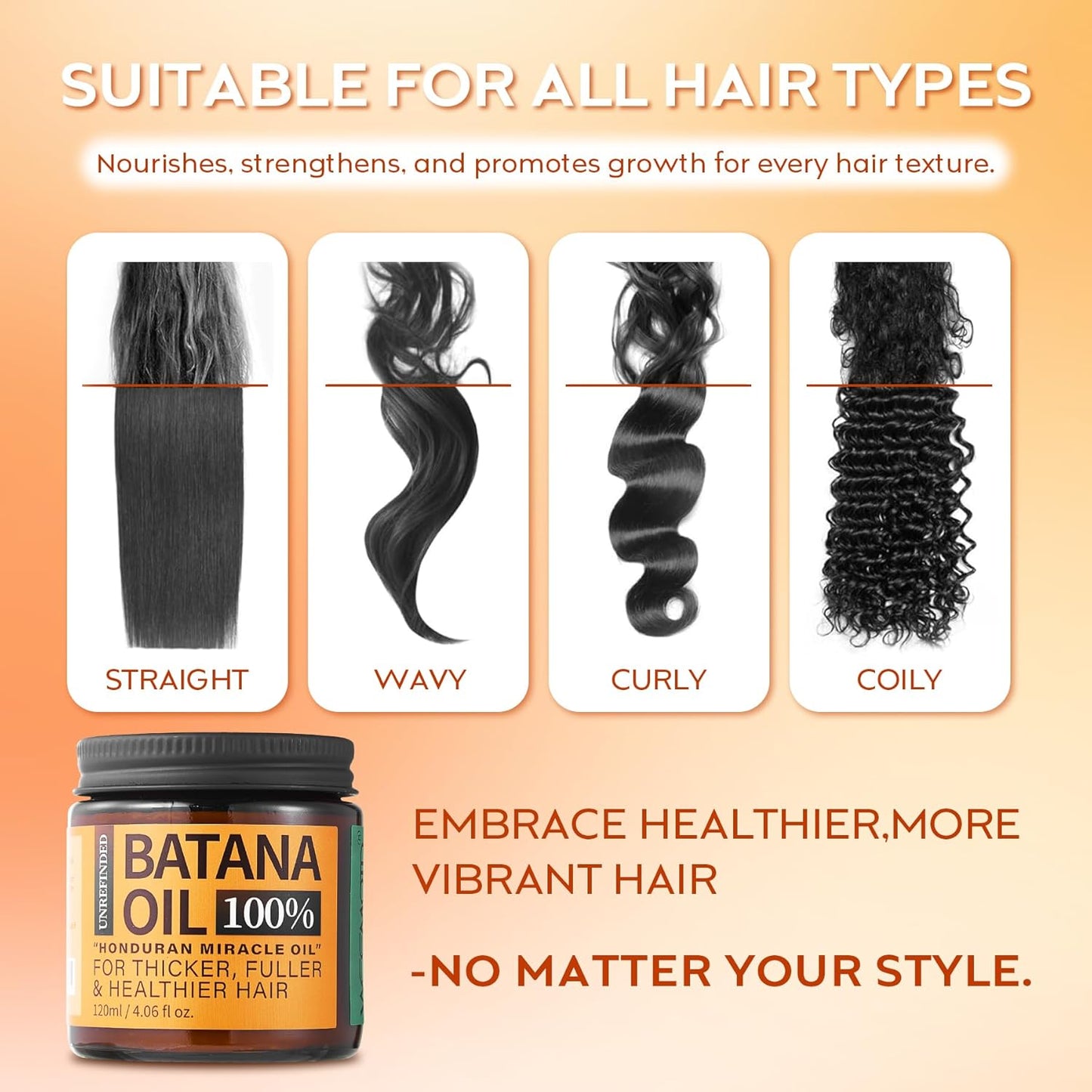 Batana Oil for Hair Growth - 100% Raw Organic Hair Mask | Promotes Thickness & Prevents Loss - 2 fl oz