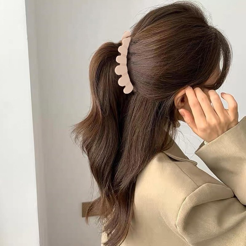 Banana Clip Hair Clips for Thin Hair - Matte Volumizing Hold | 4pcs Wave Shape Accessories
