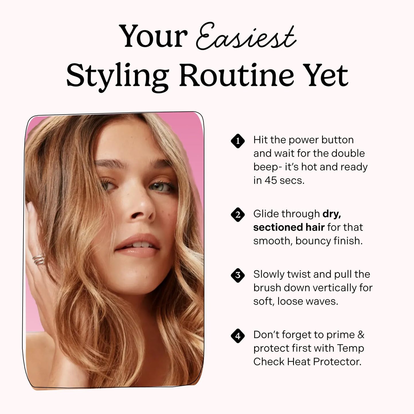 Heated Round Brush for Voluminous Blowouts - 1.77 Inch Thermal Brush with Ionic Technology & Anti-Tangle Bristles | Ideal for Medium to Long Hair