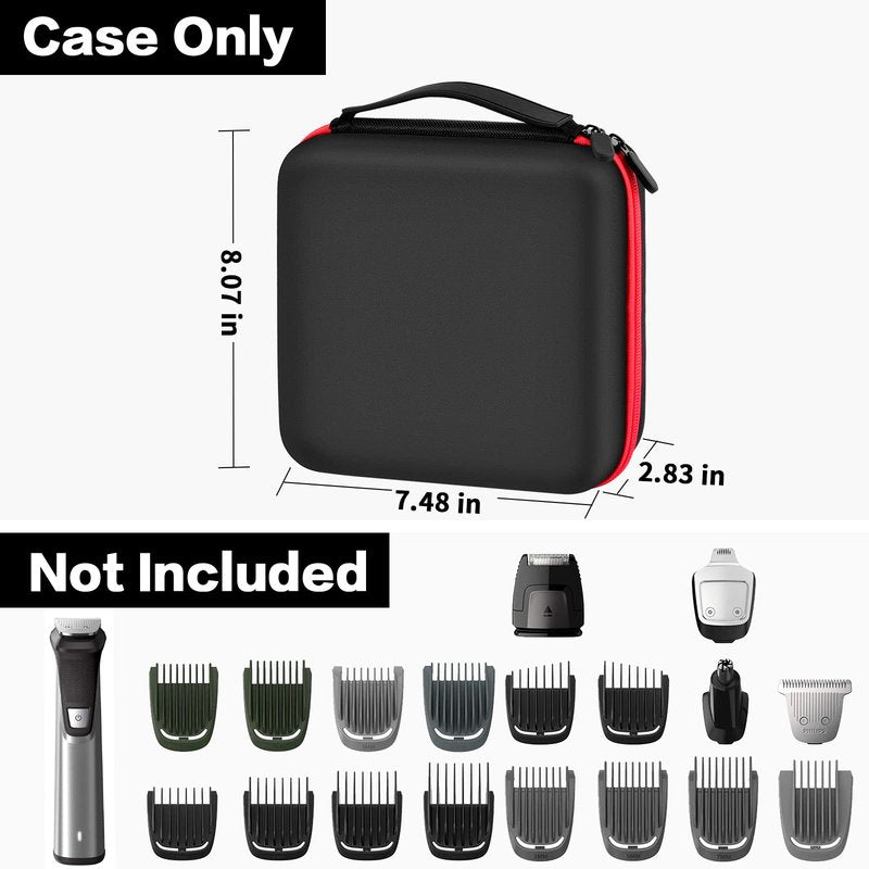 Case for Philips Norelco Multigroomer Beard Trimmer Series 7000 MG7750/49 5000 MG5750/49 for Men, Travel Shaver Organizer Storage Holder for Mens Grooming Kit, Hair Clipper Storage Box Only-Black