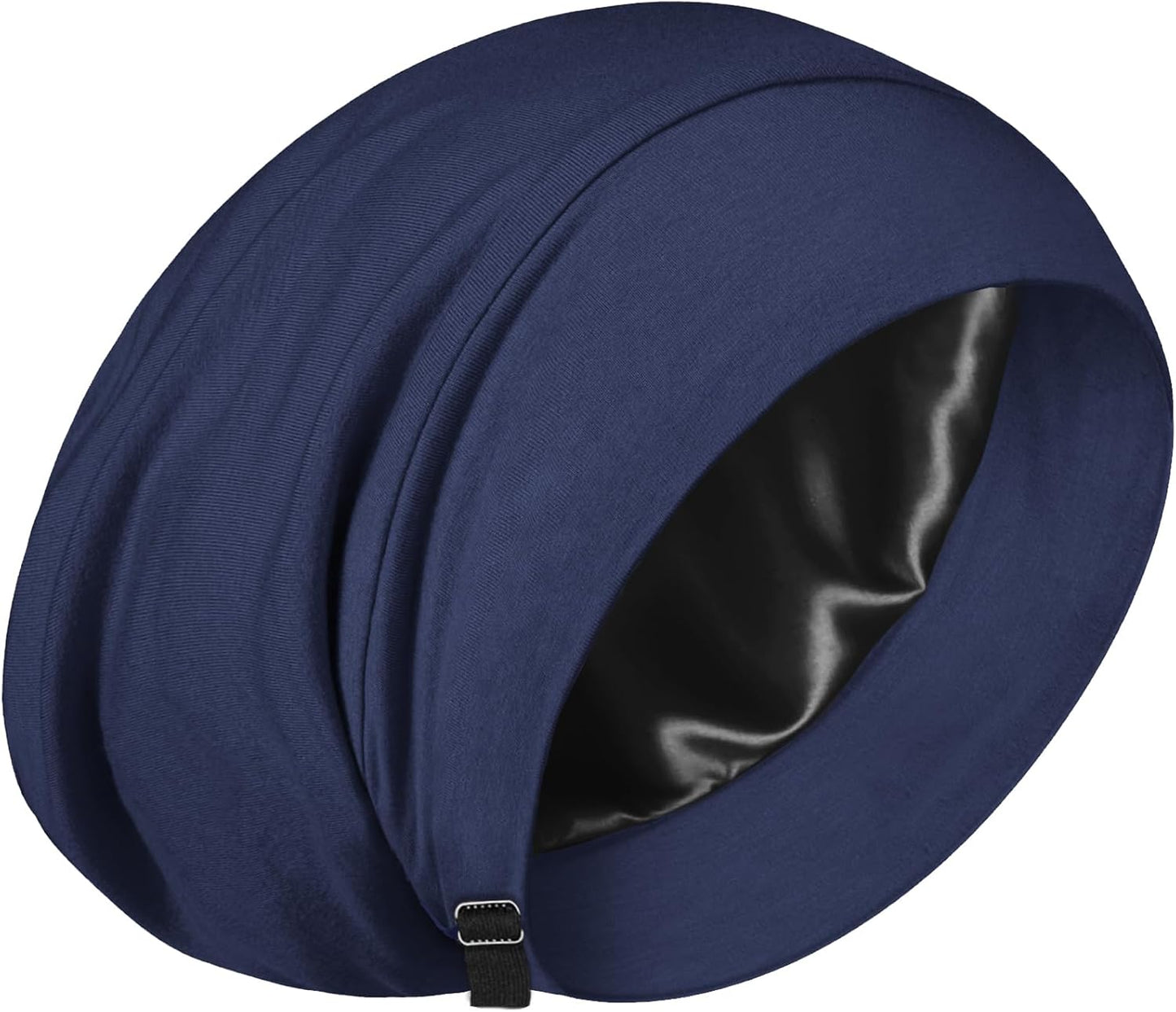 Mulberry Silk Bonnet for Sleeping | Real Silk Lined Sleep Cap for Curly Hair - Black