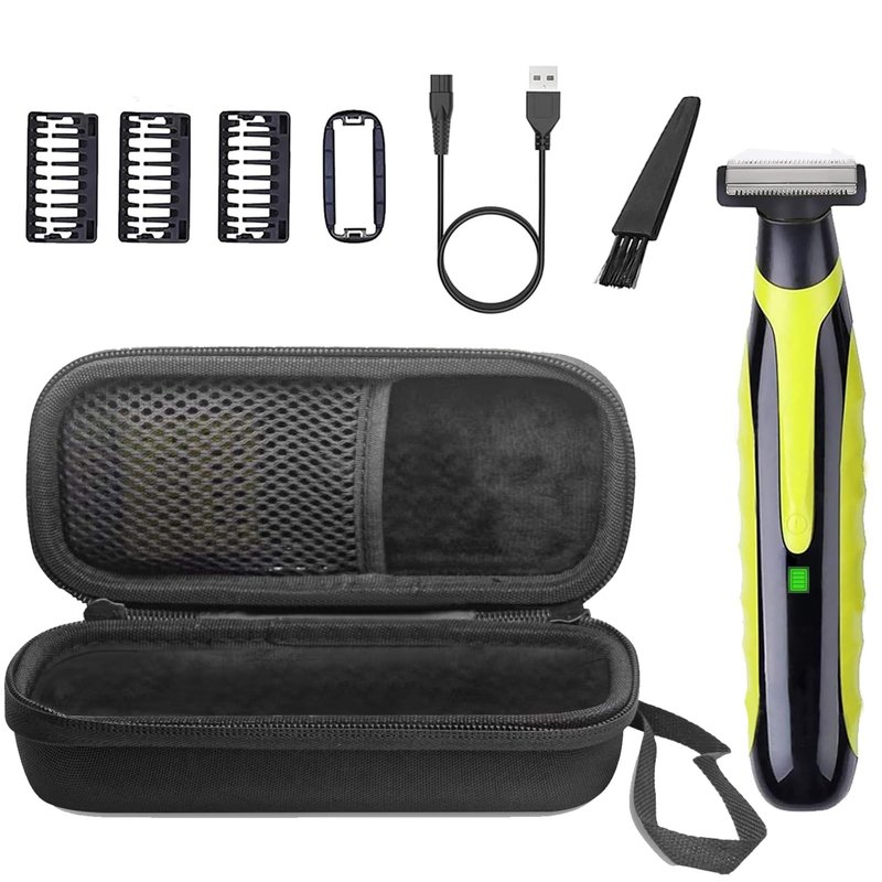LinMei Men’s Electric Shaver Full Body Wet & Dry Shaver, USB-C Fast Charging, IPX5 Waterproof, Cordless Razor for Face, Head, Body Includes Beard Trimmer Attachment (Trimmer+Black Travel Box)