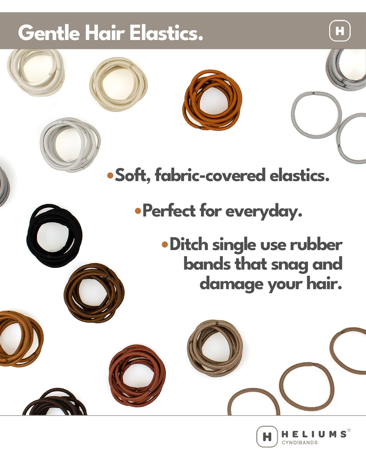 Small Hair Ties - Auburn Red No-Damage Mini Elastics | 1 Inch, 48 Count for Thin Hair & Kids