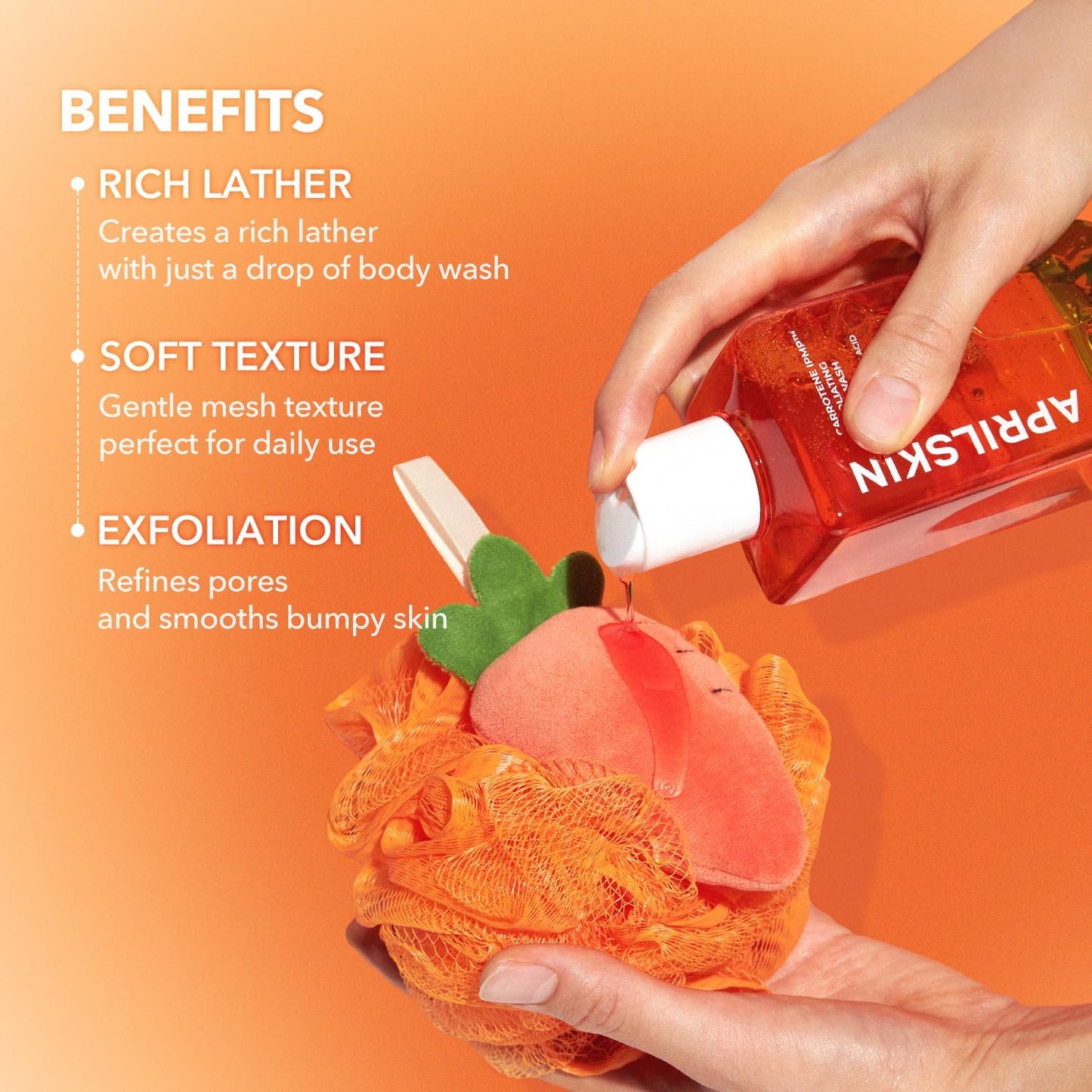 Exfoliating Shower Loofah - Soft Mesh Bath Sponge for Deep Cleansing | Gentle Body Scrubber for Daily Use