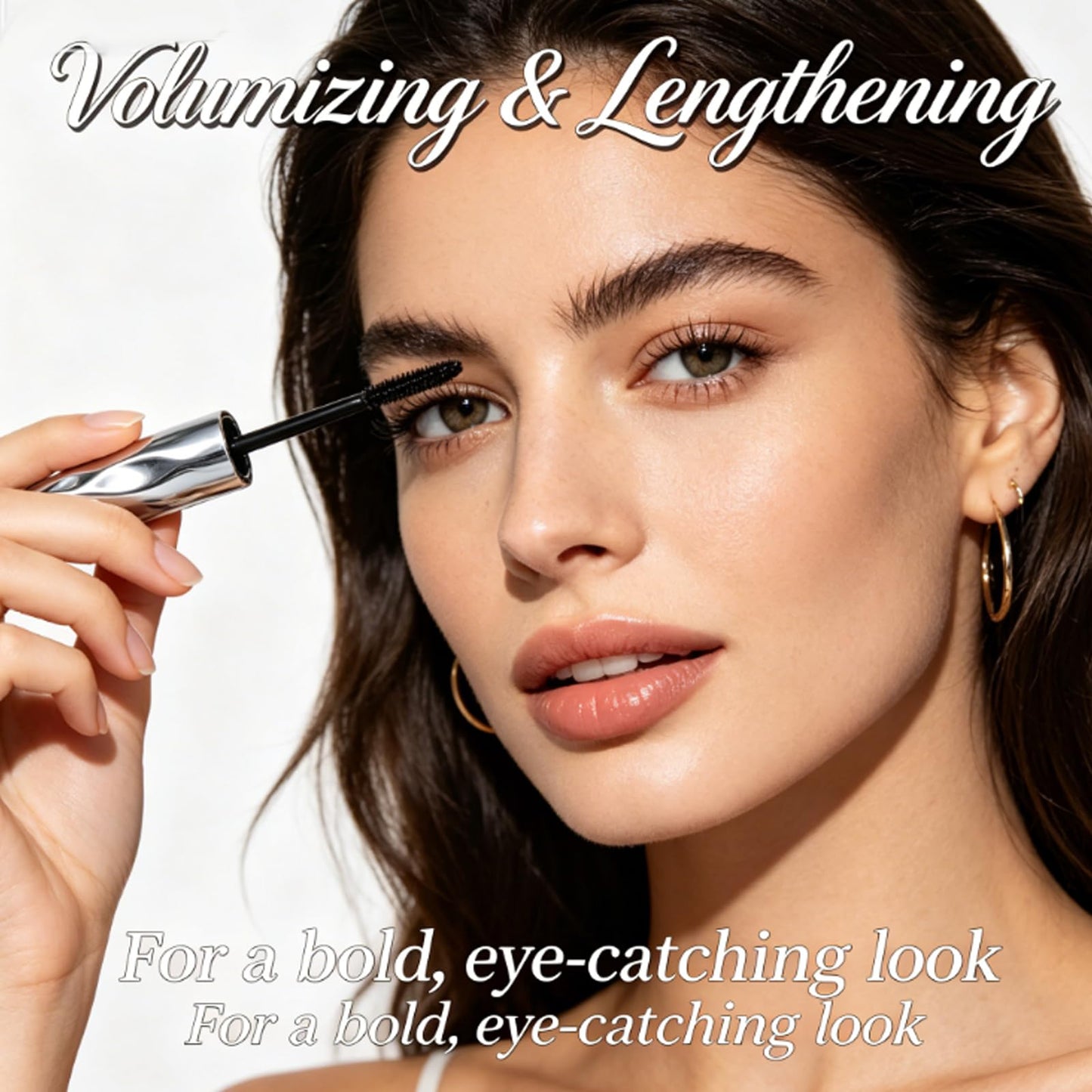 Dulhantocosh Waterproof Fiber Mascara-Volume & Length Without Clumping for Dramatic Moments, Steel Tube Mascara Wand, Curling Eyelash Iron Mascara, Natural and Smudge-Proof (1pcs)