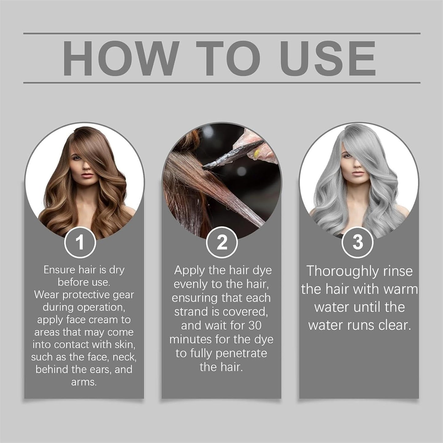Silver Hair Dye - 2 in 1 Natural Essence Extract for Metallic Gray Color | Permanent Cream for Men & Women