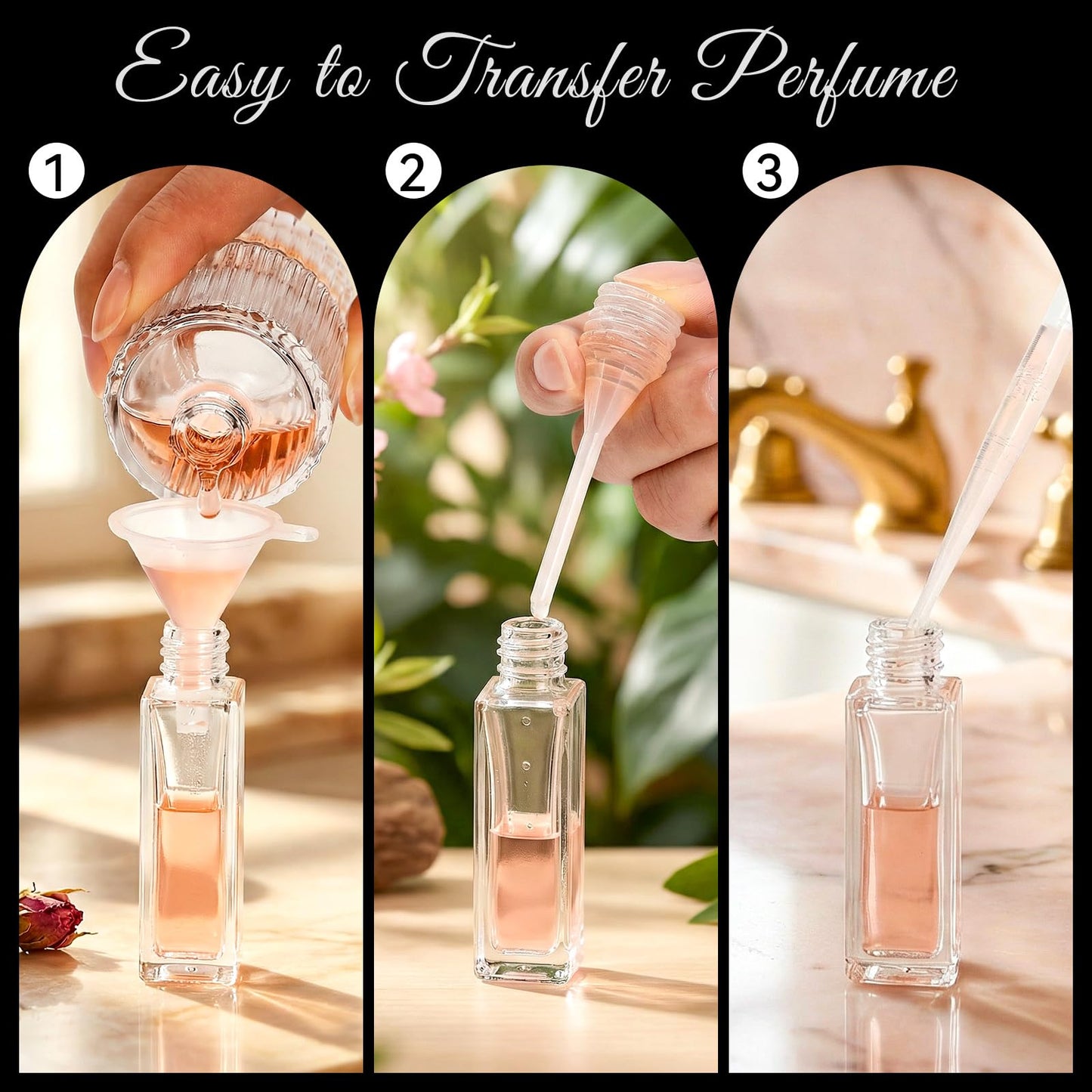 10pcs Perfume Refill Tool Kit,Plastic Perfume Dispenser Transfer Tools,Travel Refill Tool Set for Liquid Cologne Fragrance Sample Essential Oils (Clear, 10ml/10pcs)