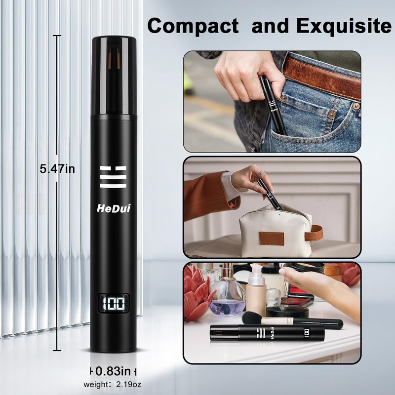 10 Pack Nose Hair Trimmer for Men & Women Professional Painless Eyebrow Facial Hair Trimmer for Male and Female Travel Ear and Nose Hair Clipper USB Rechargeable Trimmers with Digital Display
