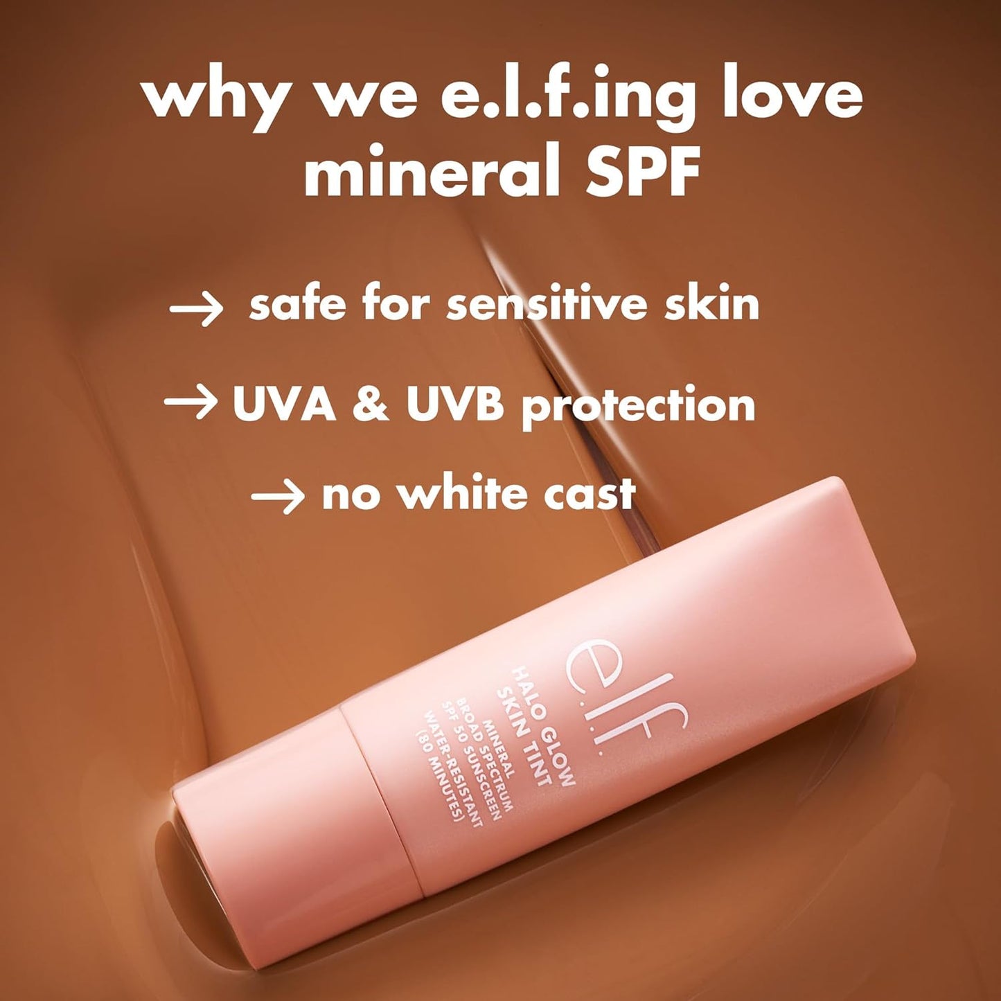 e.l.f. Halo Glow Skin Tint SPF 50 - Tinted Moisturizer for Light Buildable Coverage | Vegan & Cruelty-Free, 2 Fair Warm