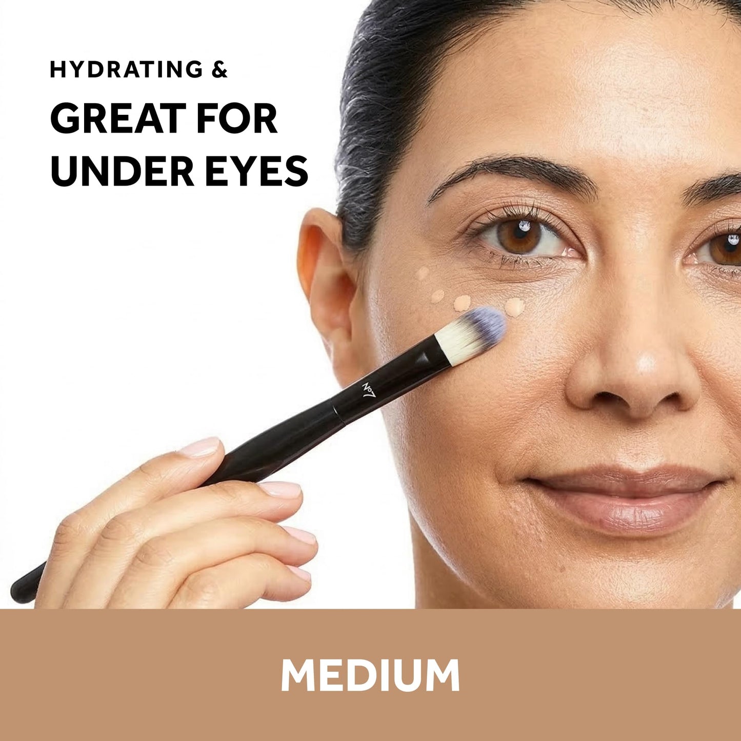 No7 Lift & Luminate Triple Action Serum Concealer - Medium - Anti Aging Liquid Concealer Makeup for Blemishes & Dark Circles - Medium to Full Coverage Concealer for Face (8ml)