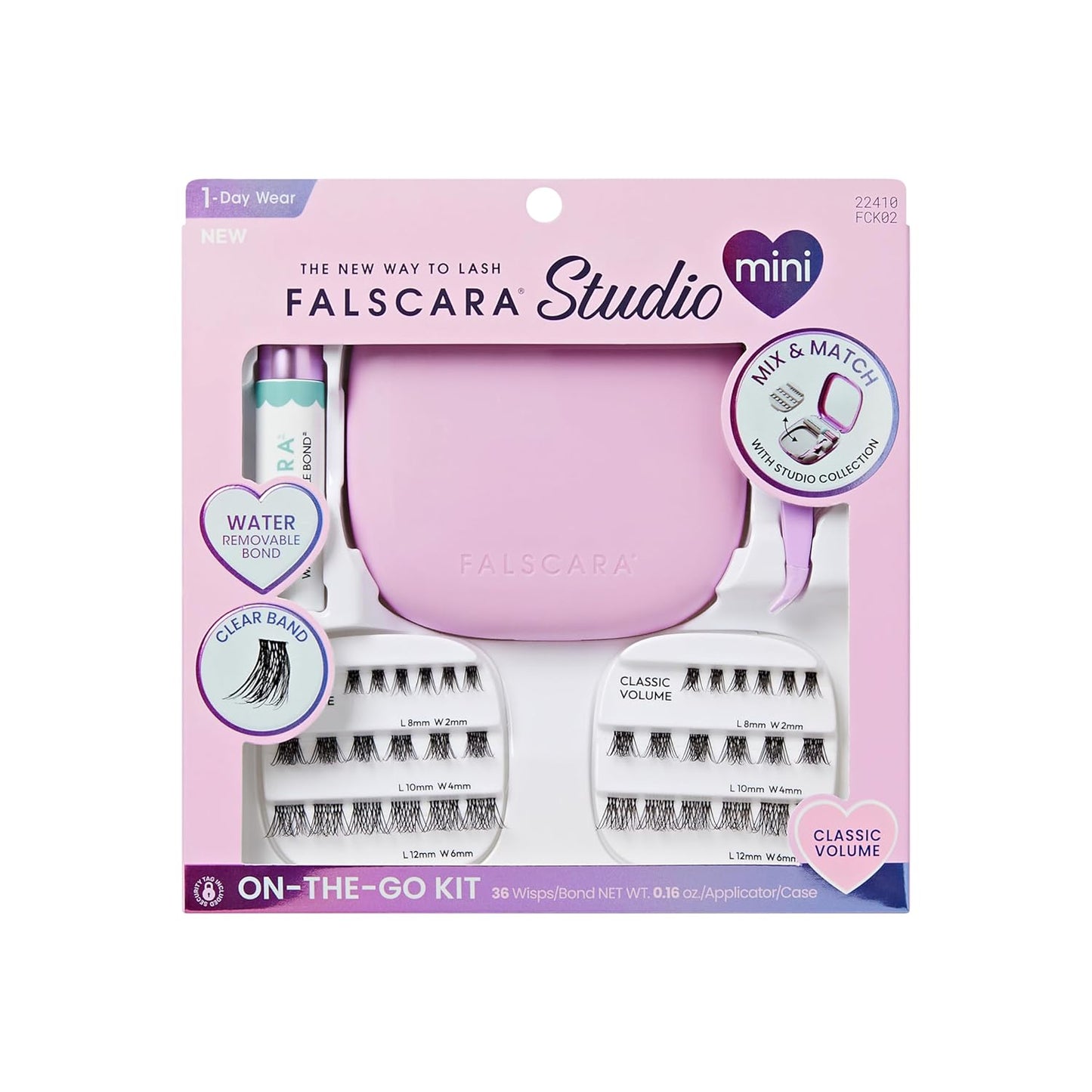 False Eyelashes - Falscara Studio Mini Classic Volume Lash Clusters | 8mm-12mm, 36 Clusters, Easy to Apply, Reusable