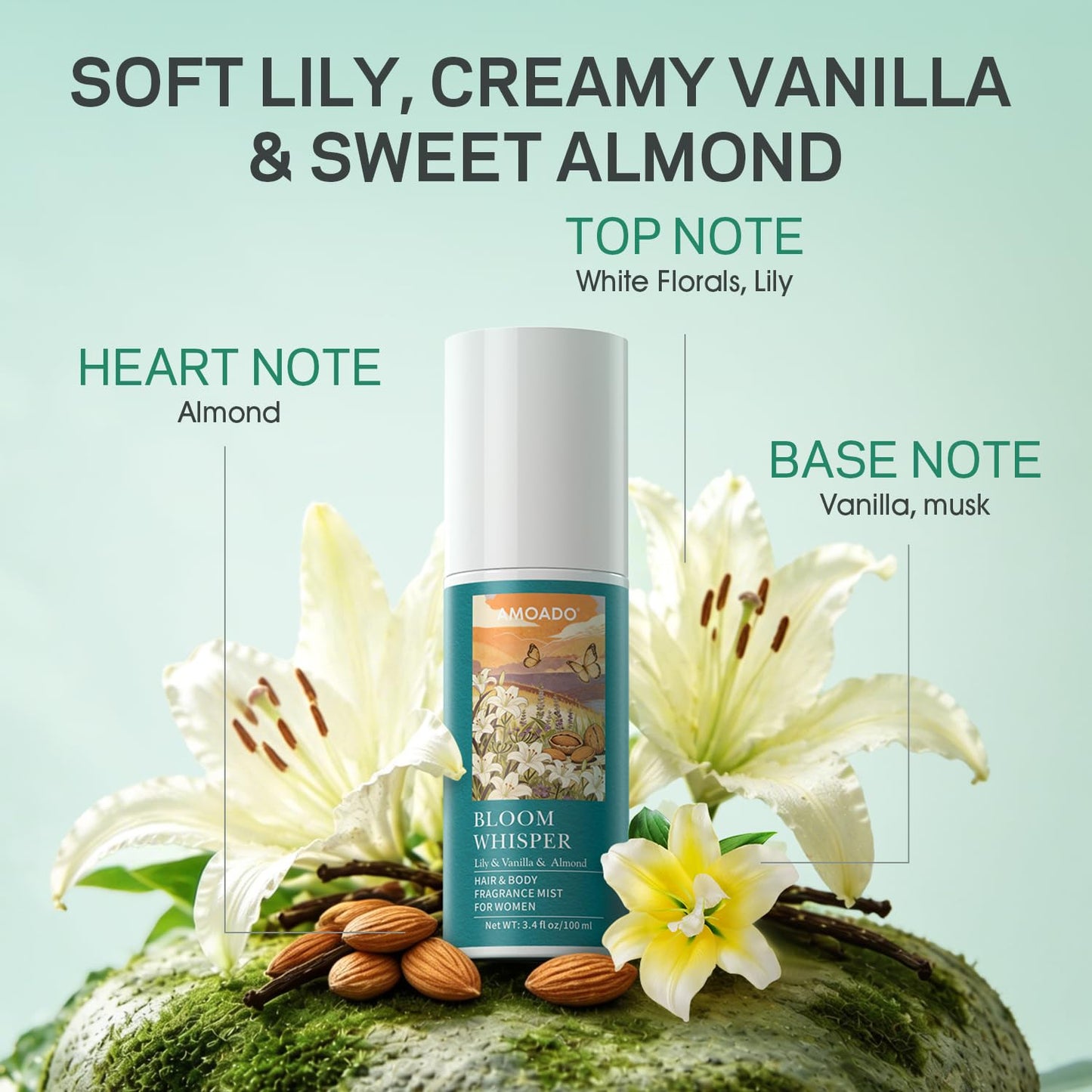 Hair & Body Perfume Mist Set for Women, Fresh Fragrance Spray for Hair & Skin & Fabric, Lightweight Long Lasting Travel Size Women's Fragrances Trio Gift Set (Fruity & Floral & Coconut Milk Scents)