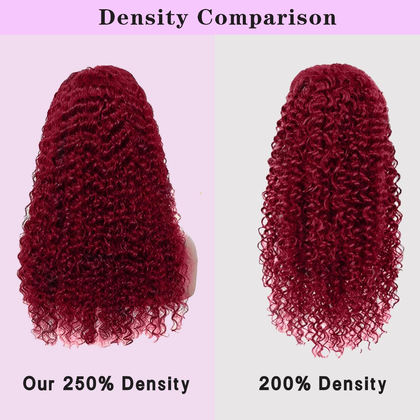 Burgundy 250 Density Human Hair Wig - 30 Inch 13x6 Deep Wave Lace Front | Pre-Plucked HD Transparent Lace Frontal for Women