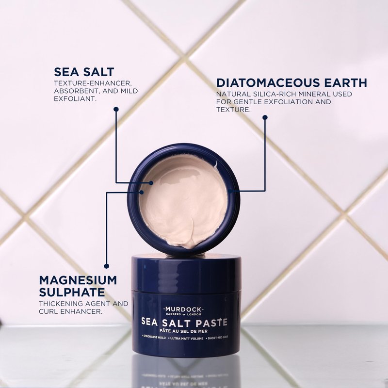 Murdock London Sea Salt Paste, Defy Gravity With a Strong Hold That Lasts The Day, Made in England, 50g