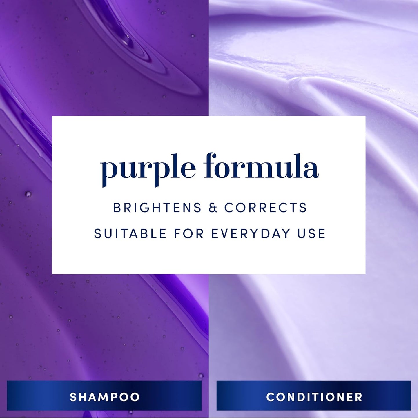 Biotin-Infused Purple Shampoo & Conditioner Set - Anti-Brassiness for Grey Hair | Moisturizing, Color-Safe, 12.8 Fl Oz Each, 2 Pack