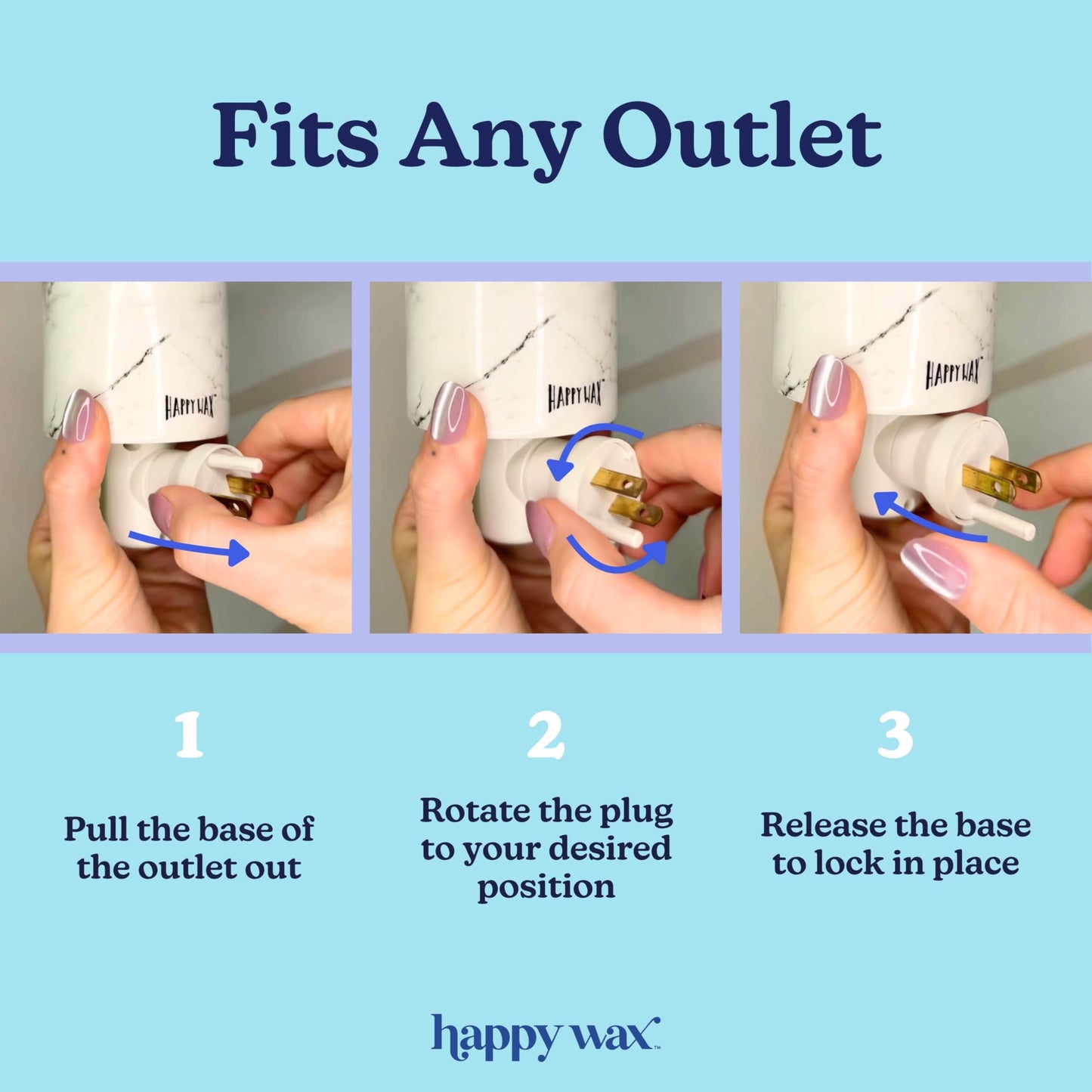Happy Wax White Terrazzo Outlet Timer Warmer for Scented Wax - Compact Ceramic Wall Plug in Wax Melt Warmer w/Timer - Wax Melter for Home Fragrance - Small Wax Warmer w/Removable Silicone Dish